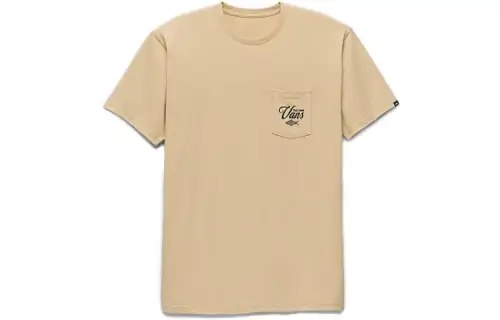 Vans T Shirts Men's Khaki Crew Neck Moderate Straight Fit