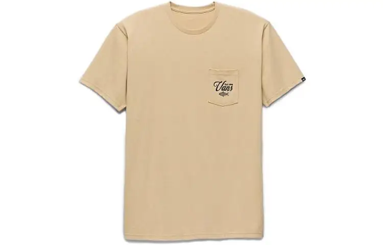 Vans T Shirts Men's Khaki Crew Neck Moderate Straight Fit