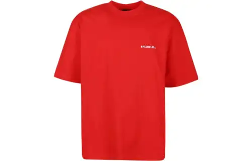 Balenciaga T Shirt Loose Fit Men's Red