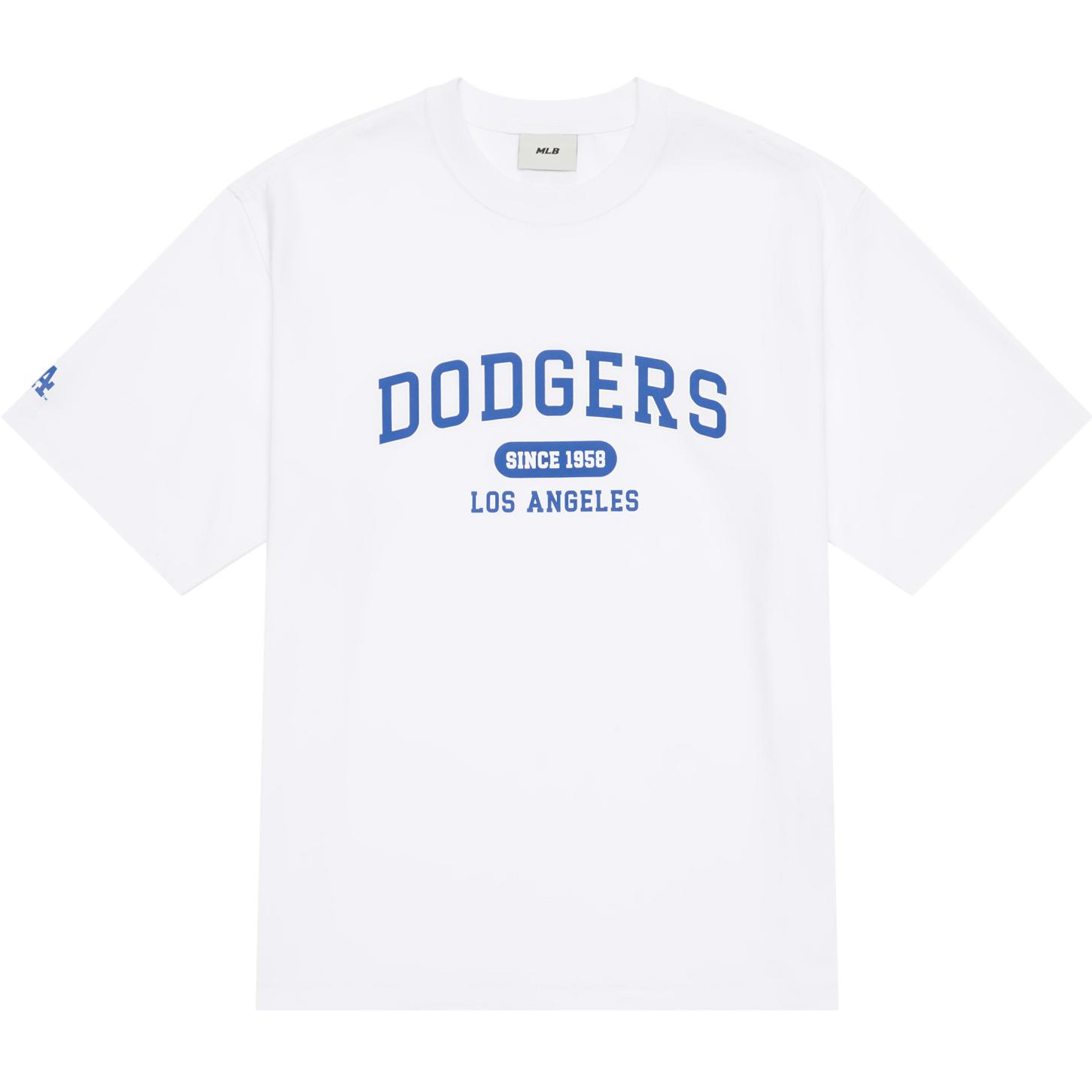 MLB College Style Series T Shirts Unisex White Crew Neck Moderate Straight Fit