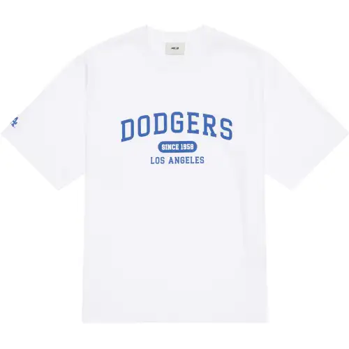 MLB College Style Series T Shirts Unisex White Crew Neck Moderate Straight Fit