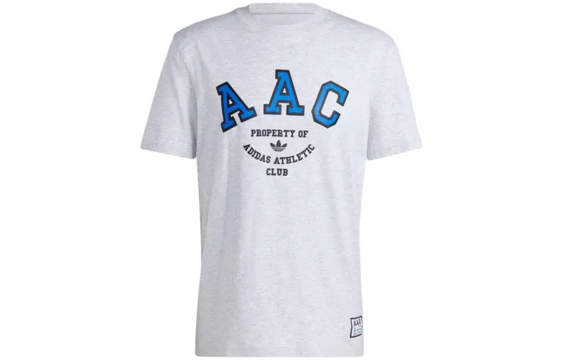 Adidas Originals T Shirts Men's Gray Crew Neck Moderate Straight Fit