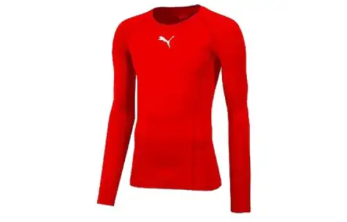 PUMA T Shirts Men's Red Crew Neck Moderate Straight Fit