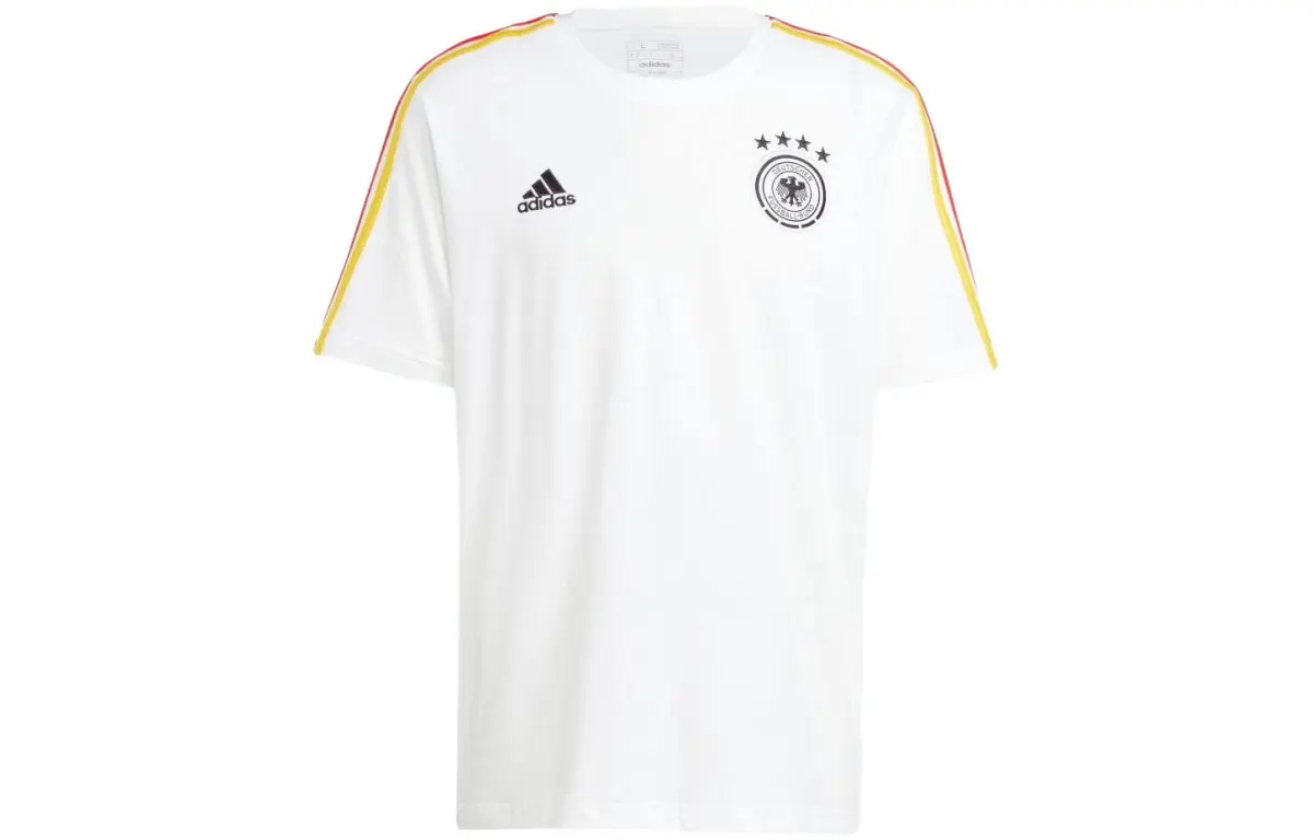 Adidas T-Shirts Men's White Crew Neck Moderate Straight Fit