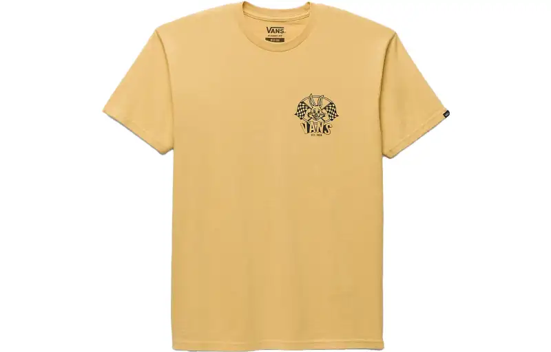 Vans Rabbit Racer T Shirts Men's Yellow Crew Neck Moderate Other