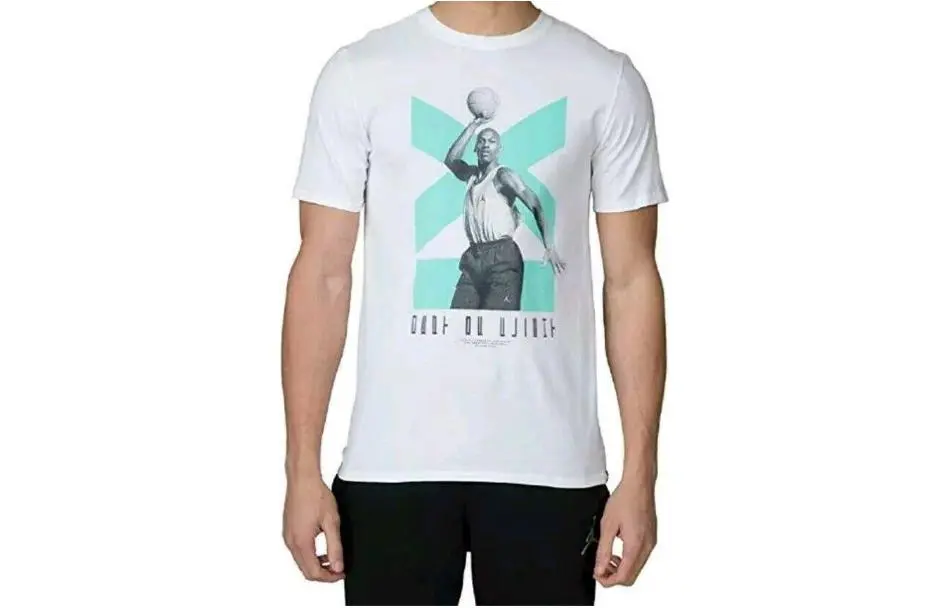 Jordan T-Shirts Men's White Crew Neck Moderate Straight Fit
