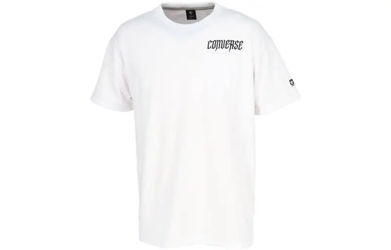 Converse T Shirts Men's White Crew Neck Moderate Straight Fit