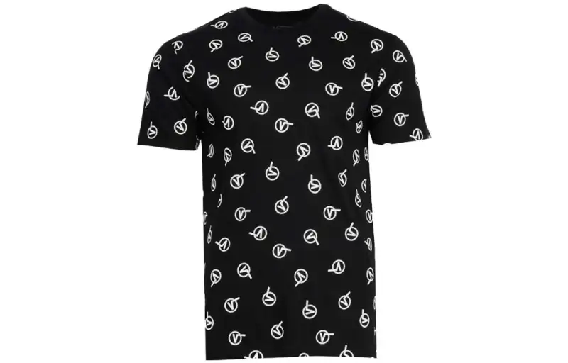 Vans T Shirts Men's Black Crew Neck Moderate Straight Fit