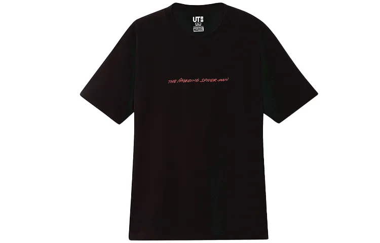 UNIQLO T Shirts Unisex Black Crew Neck Moderate