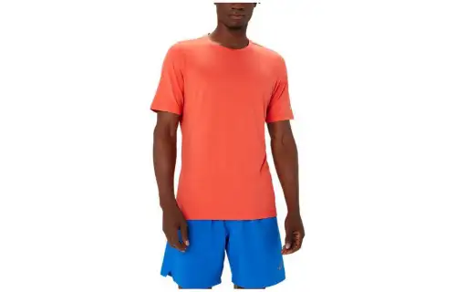 ASICS T Shirts Men's Red Bream Crew Neck Moderate Straight Fit