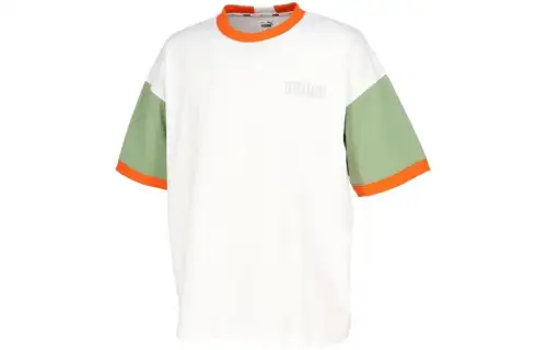 PUMA PTC T Shirts Men's White Crew Neck Moderate Straight Fit