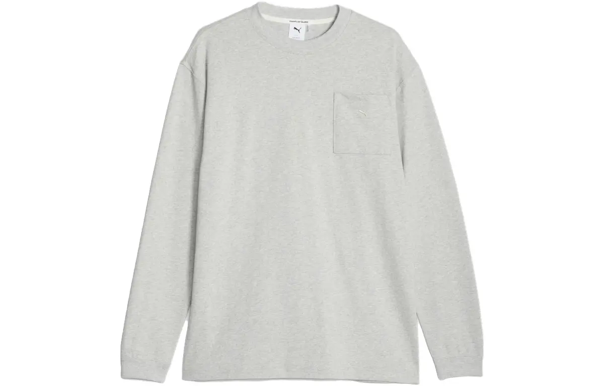 PUMA MMQ Service Line Long Sleeve Tee T Shirt Unisex Gray