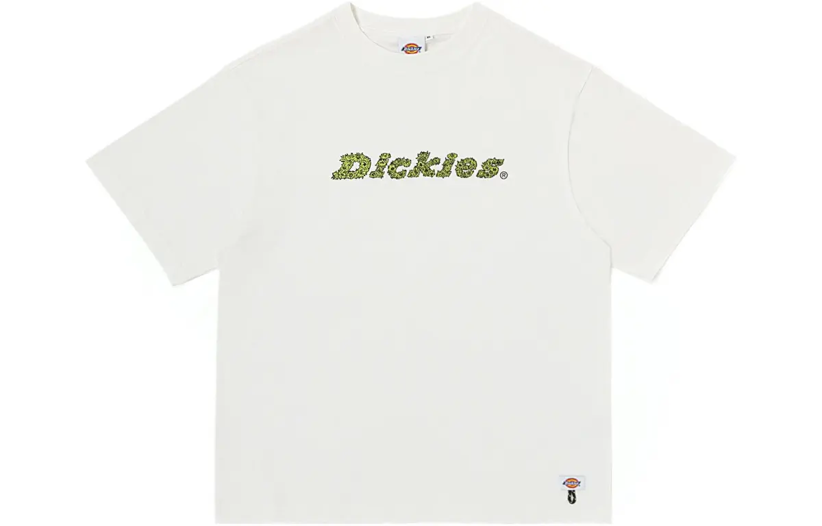 Dickies T Shirts Men's White/C4D Crew Neck Moderate Straight Fit