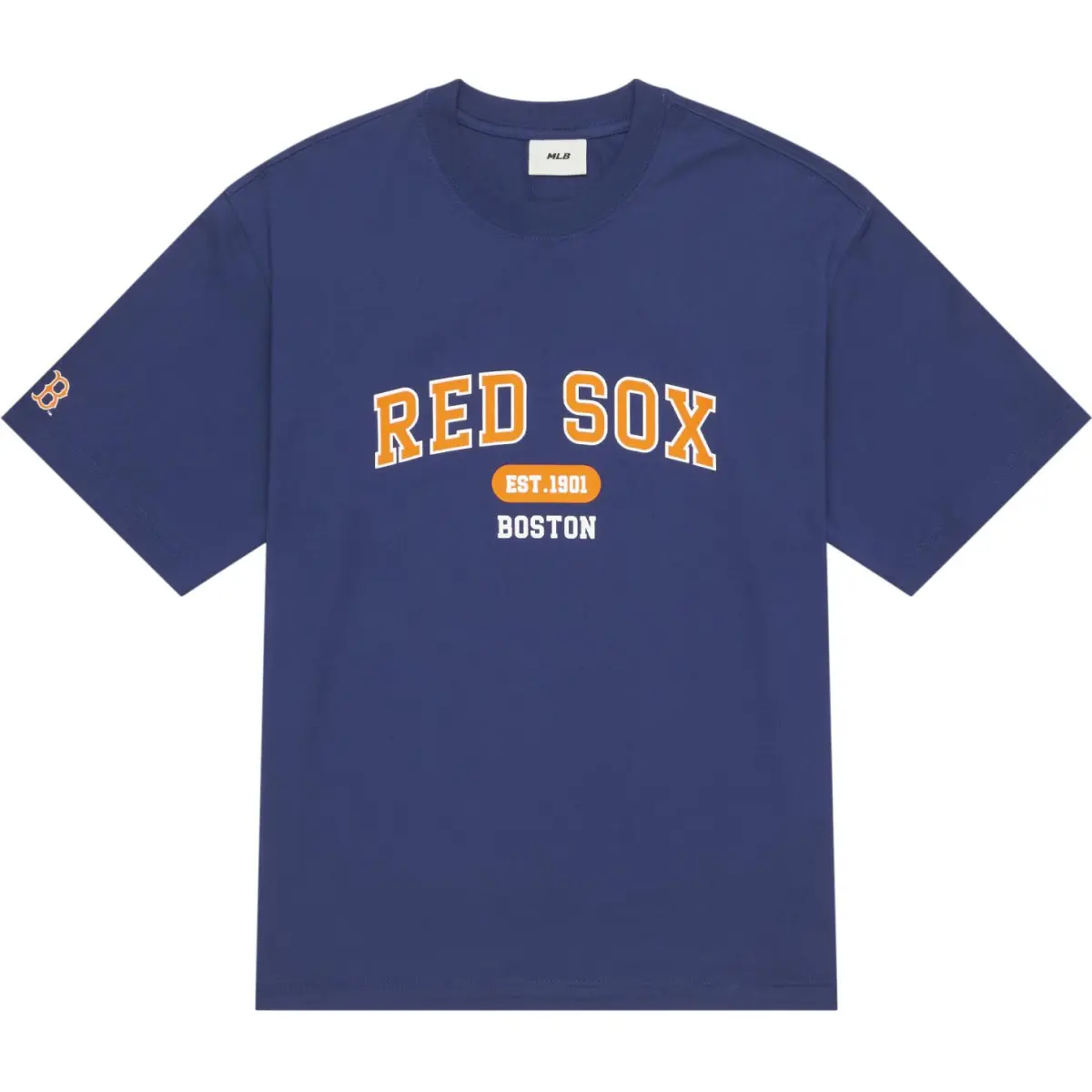 MLB Preppy T-Shirts Unisex Blue Crew Neck Moderate Straight Fit