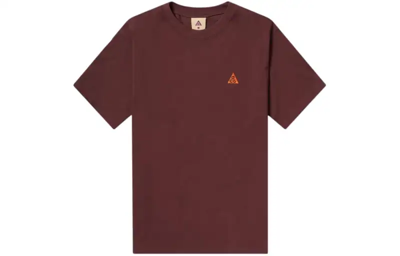 Nike T Shirts Men's Burgundy Crew Neck Moderate Straight Fit