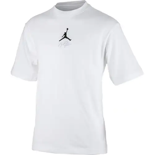 Jordan Flight T Shirts Men's White Crew Neck Moderate Straight Fit