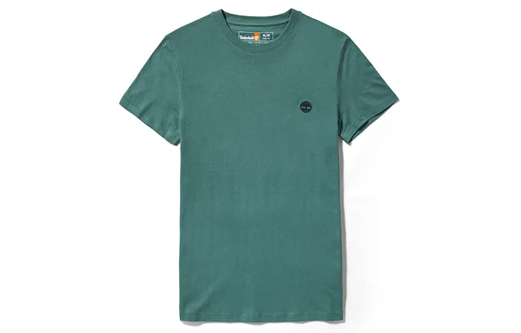 Timberland T Shirts Men's Turquoise Crew Neck Moderate Straight Fit