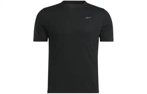 Reebok T Shirts Men's Black Crew Neck Moderate Straight Fit
