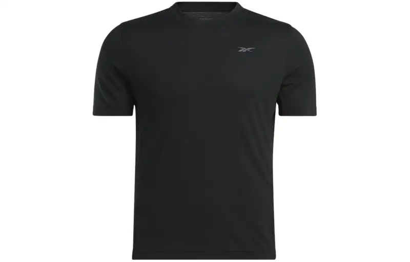 Reebok T Shirts Men's Black Crew Neck Moderate Straight Fit