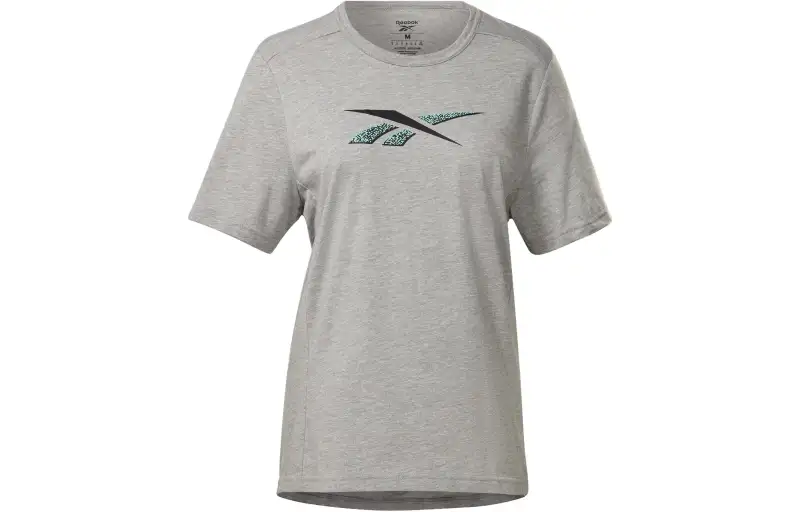Reebok T Shirts Men's Gray Crew Neck Moderate Straight Fit