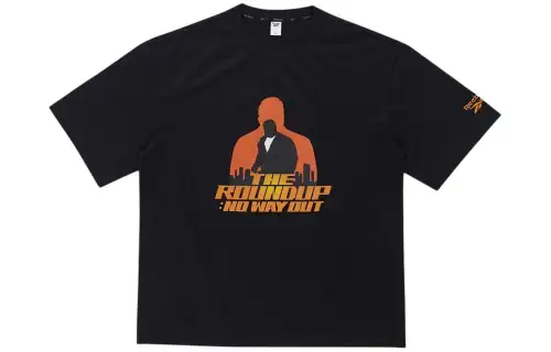 Reebok T Shirts Men's Black Crew Neck Moderate Straight Fit