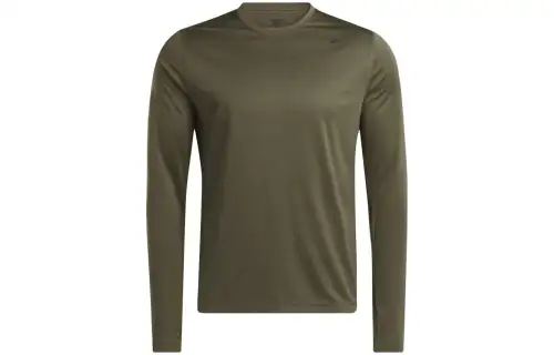 Reebok T Shirts Men's Army Green Crew Neck Moderate Straight Fit