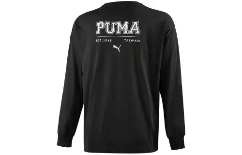 PUMA ESSENTIALS T Shirts Men's Black Crew Neck Moderate