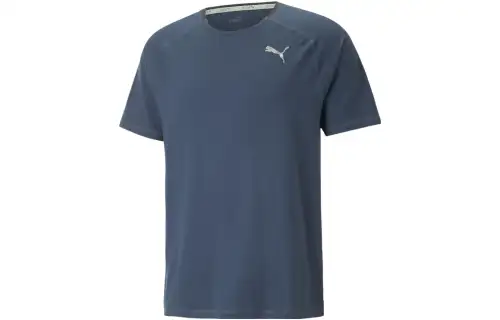 PUMA T Shirts Men's Blue Crew Neck Moderate