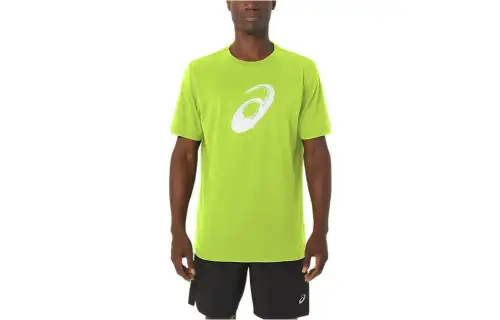 ASICS T Shirts Men's Green Crew Neck Moderate Other
