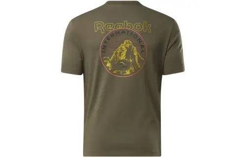 Reebok T Shirts Unisex Green Crew Neck Moderate Straight Fit