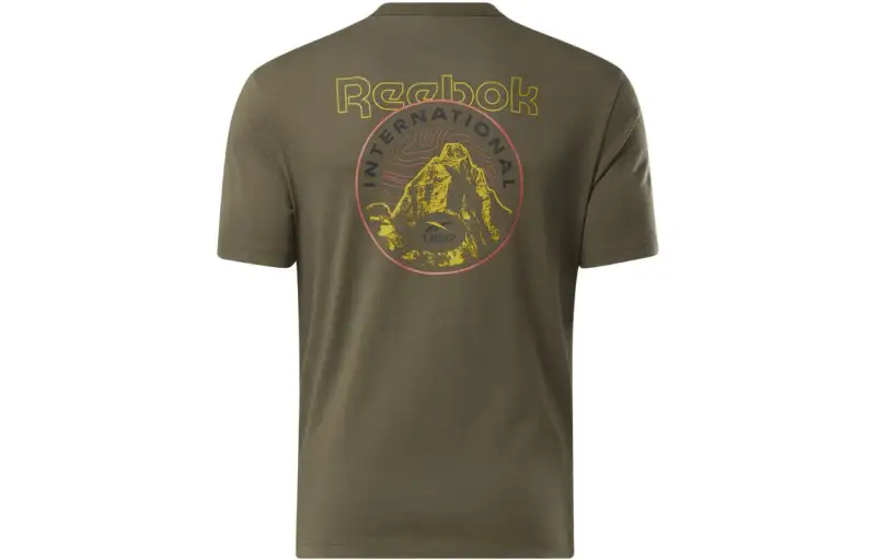 Reebok T Shirts Unisex Green Crew Neck Moderate Straight Fit