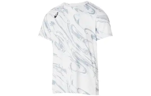 ASICS T Shirts Men's White Crew Neck Moderate Straight Fit