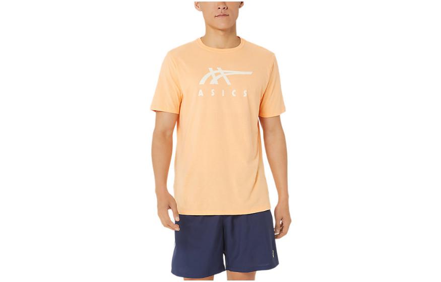 Asics Stripe Short Sleeve Tee T Shirt Unisex Orange