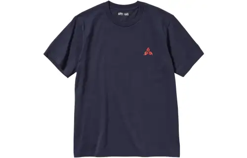 UNIQLO Naruto Co Branded Model T Shirts Unisex Marine Blue Crew Neck Moderate