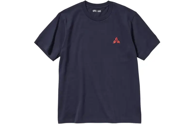 UNIQLO Naruto Co Branded Model T Shirts Unisex Marine Blue Crew Neck Moderate