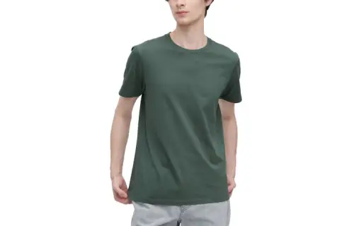 UNIQLO T Shirts Unisex Turquoise Crew Neck Moderate Straight Fit
