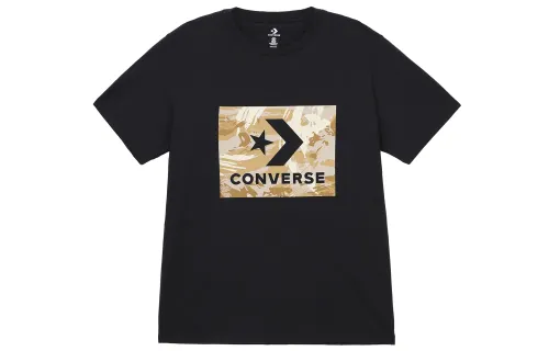 Converse T Shirts Men's Black Crew Neck Moderate Straight Fit
