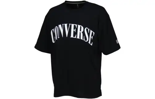 Converse T Shirts Unisex Black Crew Neck Moderate Straight Fit