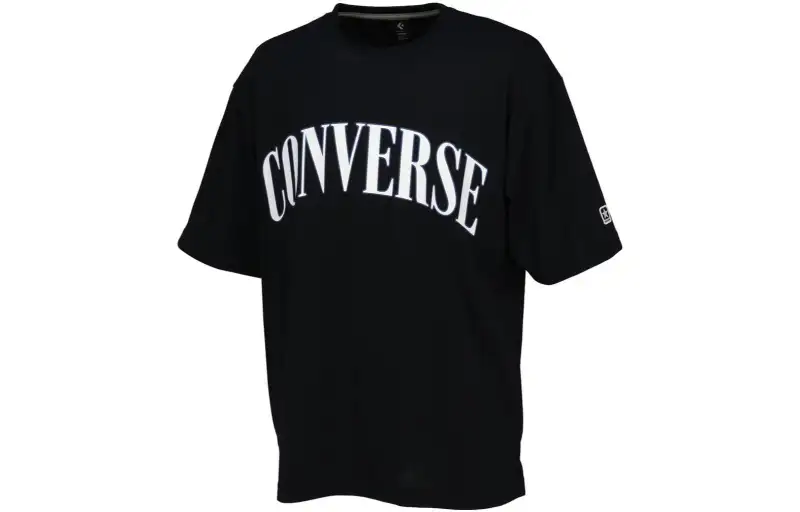 Converse T Shirts Unisex Black Crew Neck Moderate Straight Fit