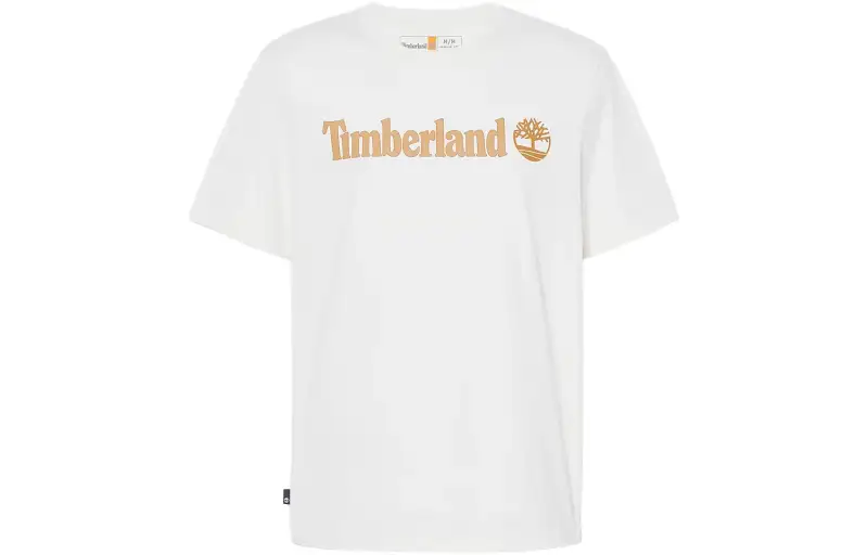 Timberland T Shirts Men's White Crew Neck Moderate Straight Fit