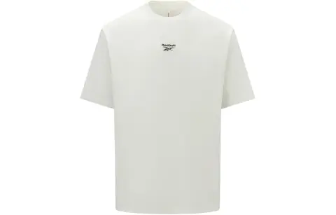 Reebok T-Shirts Unisex White Crew Neck Thickened Straight Fit
