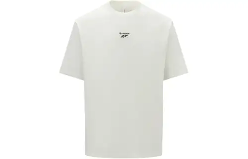Reebok T Shirts Unisex White Crew Neck Moderate Straight Fit