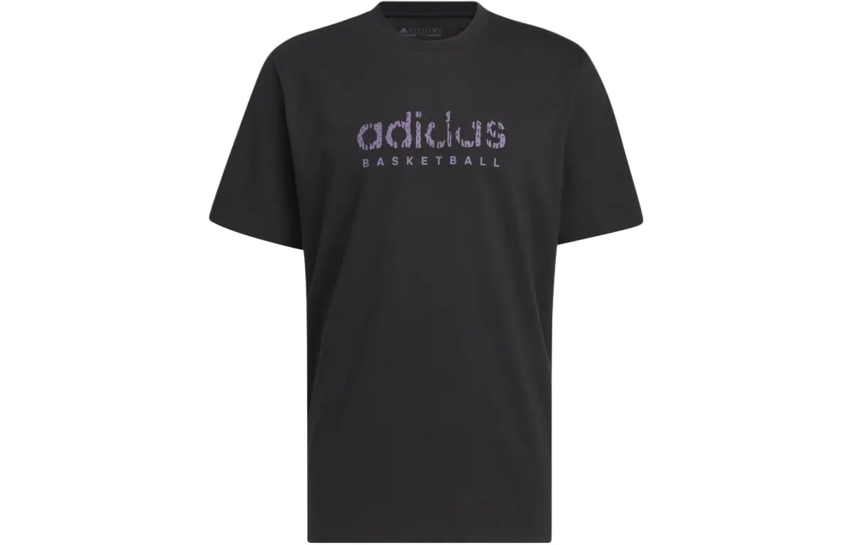Adidas T-Shirts Men's Black Crew Neck Moderate Straight Fit