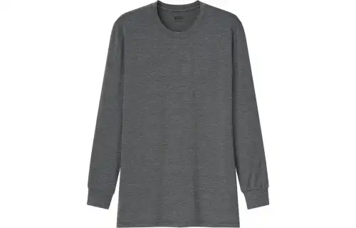 UNIQLO T Shirts Men's Dark Gray Crew Neck Moderate