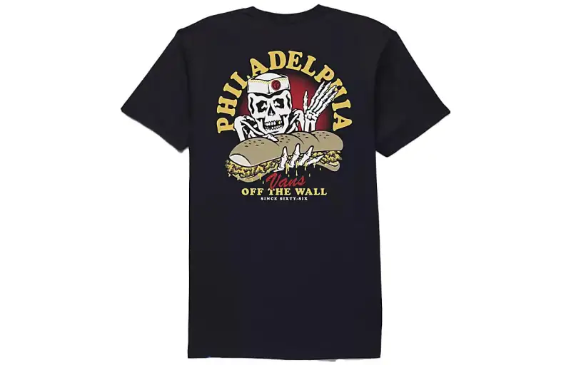 Vans T Shirts Men's Black Crew Neck Moderate Straight Fit