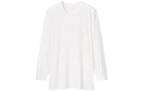UNIQLO T Shirts Men's White Crew Neck Moderate Straight Fit