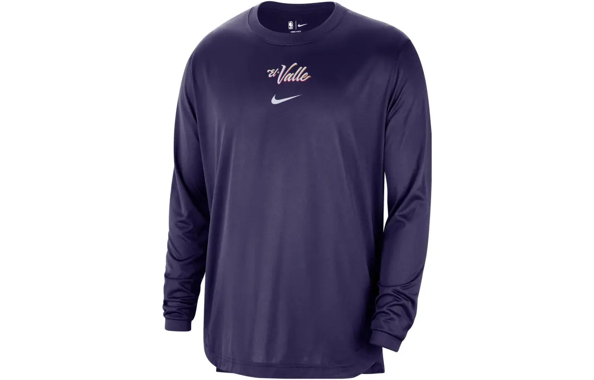 Nike T-Shirts Men's Ink Purple Crew Neck Moderate Straight Fit