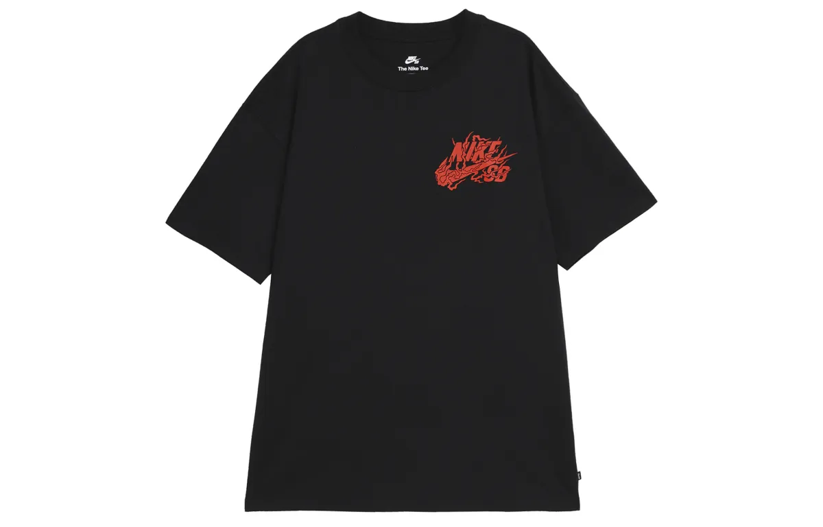 Nike Year Of The Dragon T-Shirts Men's Black Crew Neck Moderate