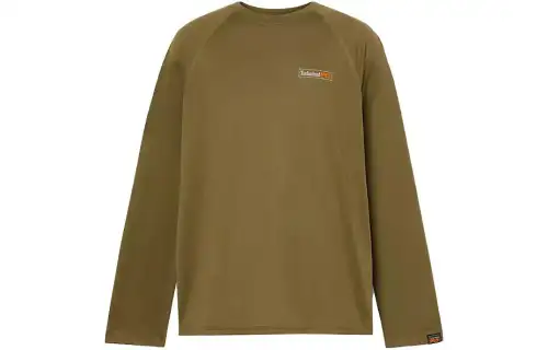 Timberland T Shirts Men's Burnt Olive Crew Neck Moderate Straight Fit