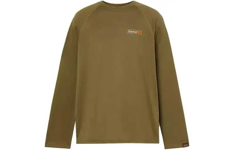 Timberland T Shirts Men's Burnt Olive Crew Neck Moderate Straight Fit